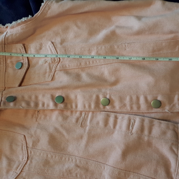 Pink Denim Vest Distressed - Picture 4 of 7